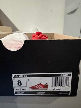 adidas Red and White Cloudfoam Retro Runner